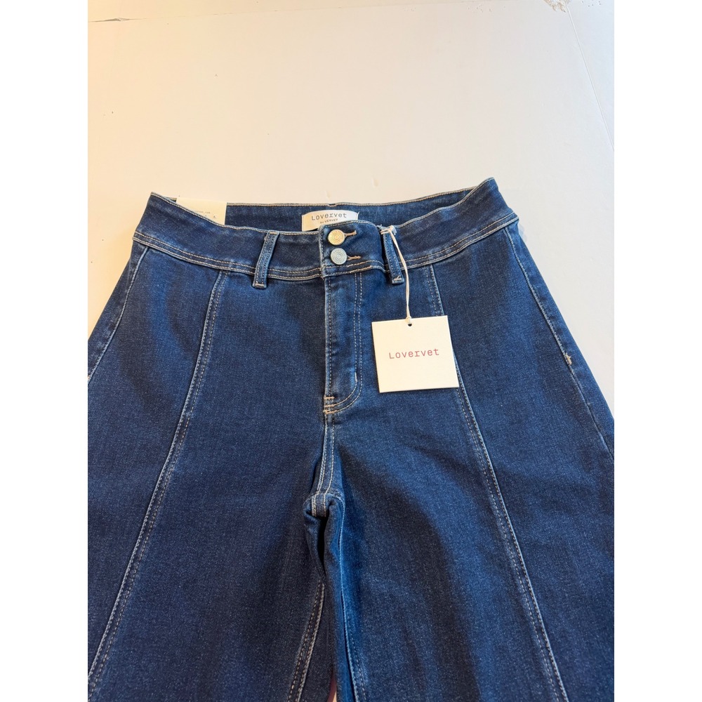 Lovervet by Vervet High Rise Wide Leg Jeans Dark Wash Size 31/13 - Picture 3 of 7
